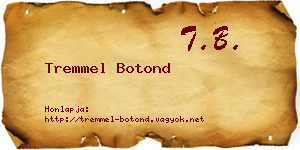 Tremmel Botond névjegykártya